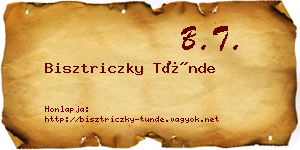 Bisztriczky Tünde névjegykártya