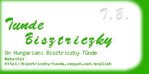 tunde bisztriczky business card